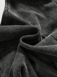 ROMWE Avant Áo tank top nữ mùa xuân/hè phong cách avant-garde chất liệu vải mài rách, có khuy cài phía trước, họa tiết đục lỗ, cài cúc. - màu đen - Xem 4