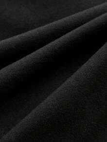 Elamini 女士休闲黑色V领荷叶边修身褶皱长袖短连衣裙