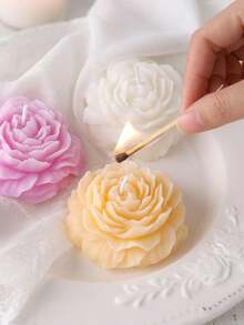 6 Pieces /Set Of Peony Scented Candles, Lavender Fragrance, Rose Fragrance, Home Decoration, Valentine's Day Gift, Wedding Decoration, Party Table Decoration, Candle Ornaments On The Table, Christmas Gift, Gift For Friends, Suitable For Any Occasion: Christmas, Birthday, Mother's Day, Father's Day, Anniversary Gift, Thanksgiving, Valentine's Day - Multicolor - View 7