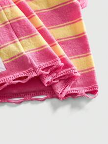 ROMWE MEN 男士条纹刺绣针织 Polo 衫，街头服饰 - 彩色 - 查看 5