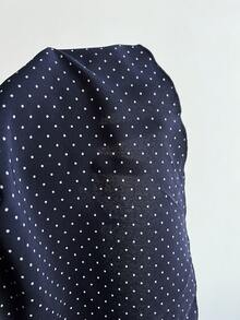 Elamini Women's Polka Dot Print Cinched Waist A-Line Camisole Top, Spring/Summer - Navy Blue - View 6