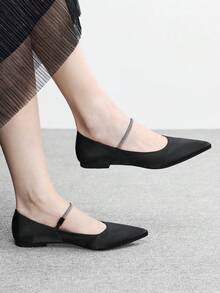 CUCCOO BIZCHIC Women's Pointed Toe Rhinestone Embellished Casual Flat Shoes Valentine's Day