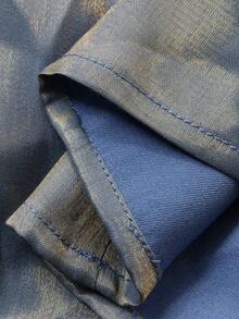 DAZY Đầm nữ thanh lịch màu trơn cổ vuông tay phồng dài ngang gối, đầm dự tiệc cưới mùa xuân/hè. - Màu xanh lam - Xem 11