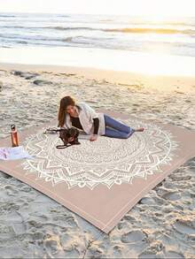 1 PIEZA Nuevo Mantel de picnic grande, impermeable y a prueba de arena, con estampado digital de moda y patrón fresco, suave, ligero y de secado rápido, portátil para camping, picnic, parque, playa, fiesta de verano, primavera y actividades al aire libre - Multicolor - Ver 6