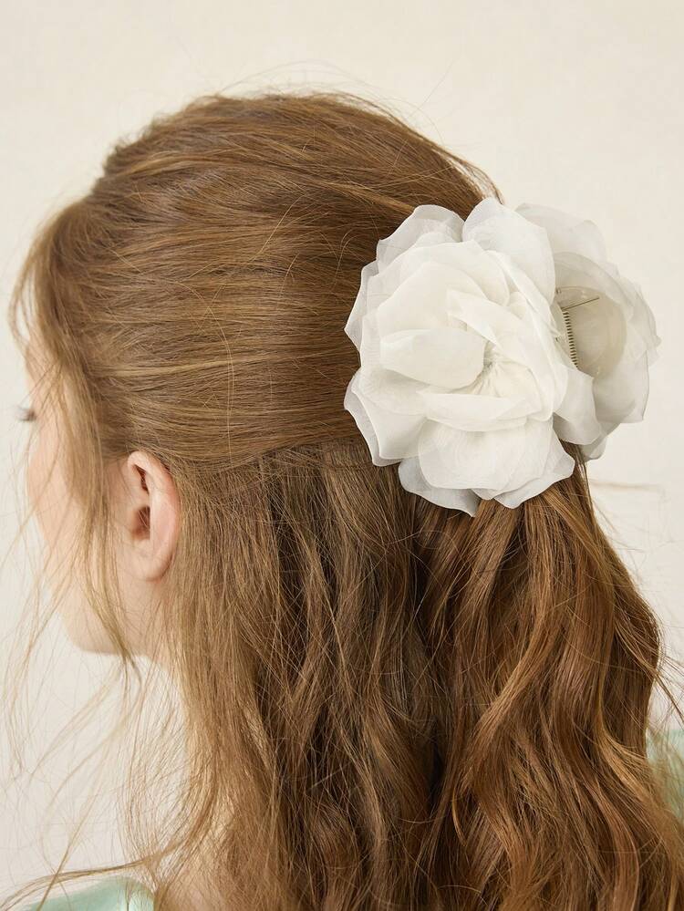 PRESILHA DE CABELO FEMININA ELEGANTE E DA MODA COM FLOR 3D