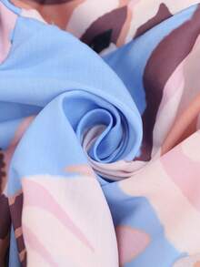 Brillora 女士休闲印花宽松阔腿裤，带侧袋，适合度假、波西米亚风、海滩度假、夏季假期，优雅百搭。 - 藍色 - 查看 7