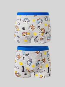 7件套 男童可爱狗狗印花基础款平角内裤，运动风 - 彩色 - 查看 5