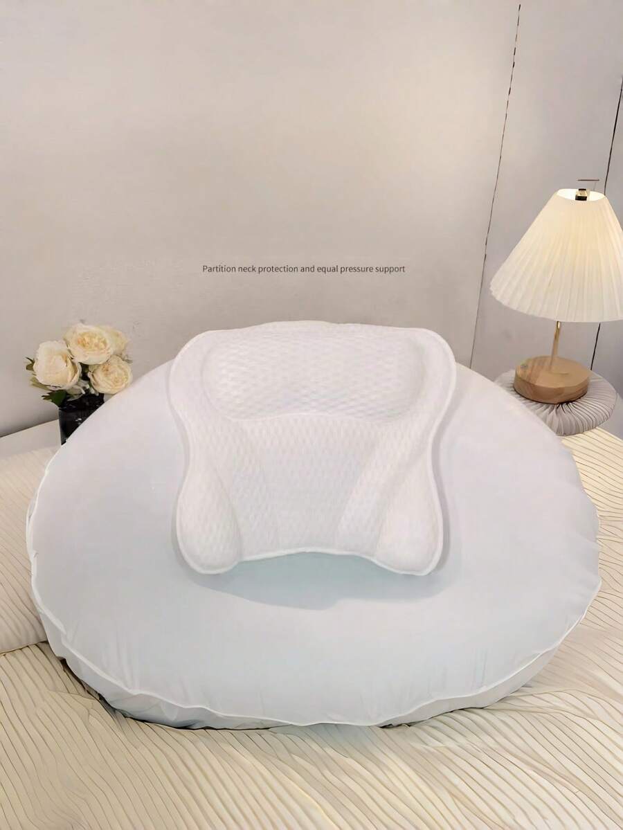 Premium 4D Breathable Mesh Bath Pillow | Ergonomic Neck & Back Support Design, Strong Suction Cup | Removable Waterproof Pillow Cover, Home SPA Relaxation Bath Accessory, Pregnancy-Friendly Bathing Gift Bathroom Decor Summer Bathroom Accessories Back To School - Multicolor - View 1