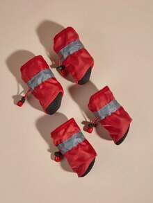 防滑红色宠物鞋，适合小型犬（不防水） - 紅色 - 查看 5