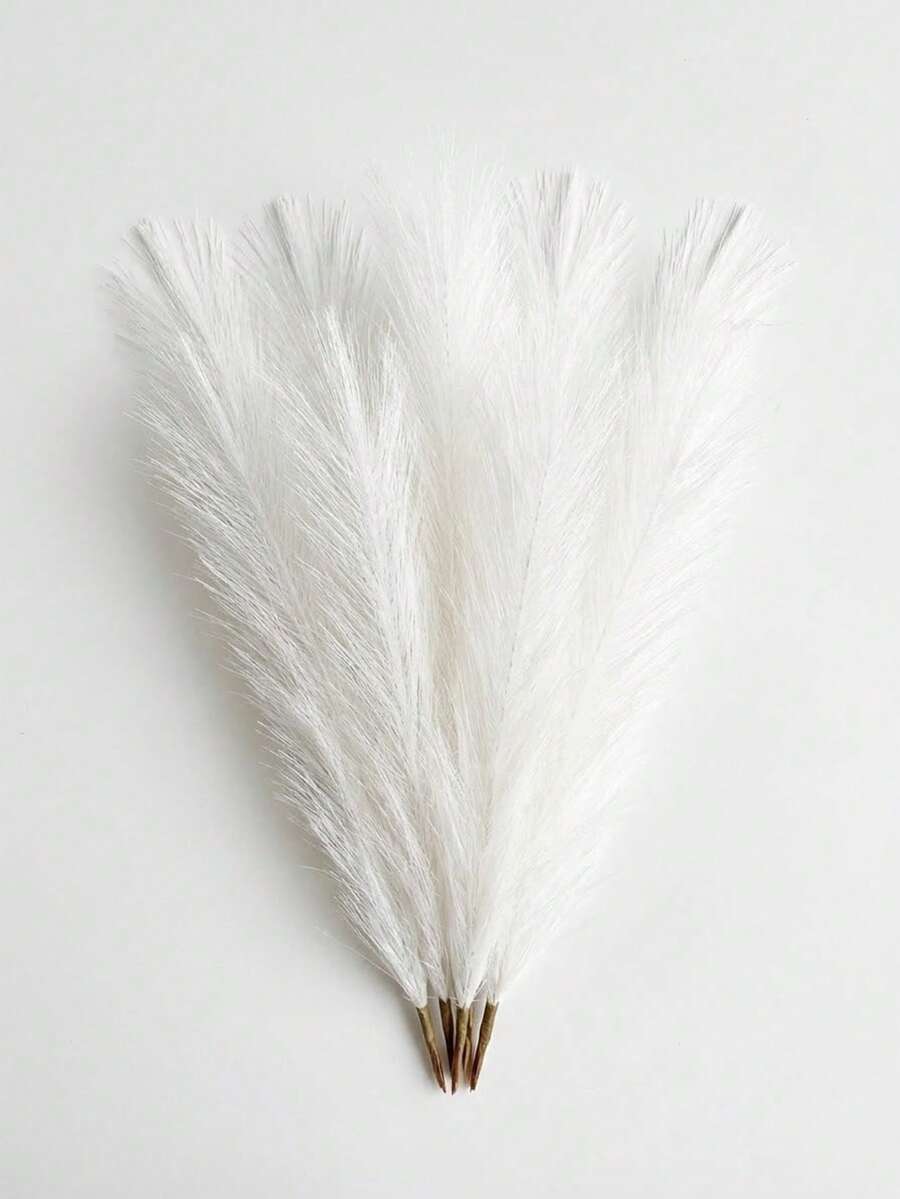 10支/20支装 - 人造芦苇，高55厘米/21.65英寸，仿真蒲苇草，仿羽毛枝，适用于落地花瓶填充、家居厨房波西米亚风装饰、房间装饰、婚礼派对装饰、情人节装饰、情人节礼物、生日毕业礼物、秋季装饰、秋季、仿真植物 - 純白色 - 查看 1