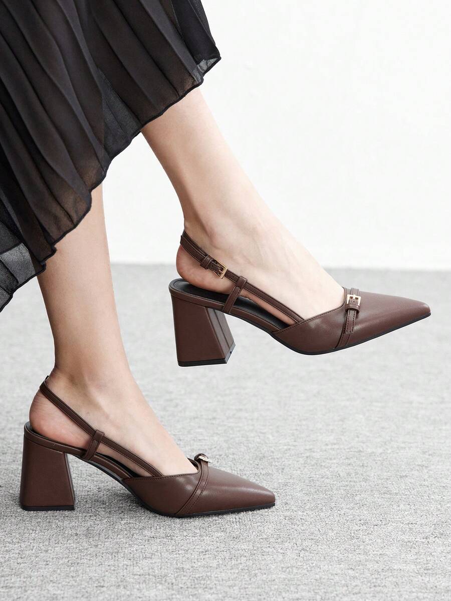 CUCCOO BIZCHIC Giày cao gót mũi nhọn màu đỏ tía cổ điển dành cho nữ, kiểu dáng slip-on, đa năng cho đi làm, hẹn hò, dự tiệc, kỳ nghỉ, đám cưới, Giáng sinh, Ngày lễ tình nhân, mùa xuân. - Màu nâu sáng - Xem 1