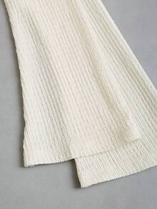 Sweetra 女士万圣节、感恩节、新年等节日，适合派对、通勤、日常穿着、旅行、度假。紧身上衣，饰有纹理蕾丝花边和蝴蝶结，喇叭袖弹力T恤，春/秋/冬季皆宜。 - 杏色 - 查看 7