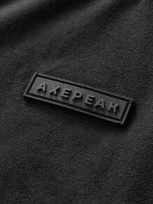 AXEPEAK Men's Contrast Stitching Casual Versatile Crew Neck Long Sleeve T-Shirt - Black - View 5