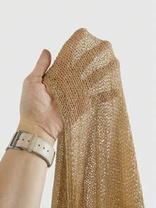 ROMWE Hippie Suéter holgado y calado de punto para mujer, adecuado para vacaciones en la playa - Caqui - Ver 13