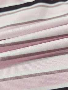 Rina Fox Women's Striped Mini Skirt, Retro Y2K Style, Cute & Sexy, Suitable For Vacation, Date, Music Festival, Casual Street Fashion, Spring/Summer - Pink - View 4