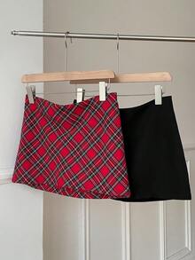 SHEIN EZwear 2pcs/Set Women Knitted Midi Skirts, Multi-Color - Multicolor - View 6