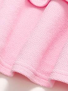 SHEIN Vestido de tirantes con volantes y lazo con estampado floral para niñas preadolescentes, color rosa - Rosa - Ver 3