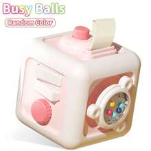 MINKOJA 1PC Busy Cube For Kids Sensory Busy Board Travel Toy For Toddlers Educational Leamning Toys Montessori Toys For Babies Sensory FingerTraining Birthday Gift,Accessories Random Color - Multicolor - View 14