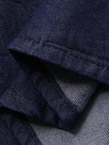 DAZY Women's V-Neck Sleeveless Wrap Tie Waist Elegant Maxi Denim Dress Vacation - Dark Wash - View 7