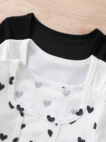 SHEIN Bộ 3 áo thun dệt kim cổ tròn màu trơn cho bé gái. - Nhiều màu - Xem 4