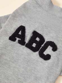 PETSIN 1 Pc Pet Cat Dog Universal Flower Grey English Embroidery Elastic Comfortable Fashion Casual Basic Dog Hoodie - Grey - View 2