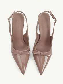 CUCCOO CHICEST 女士时尚优雅派对高跟鞋，饰有蝴蝶结 - 藕粉色 - 查看 9