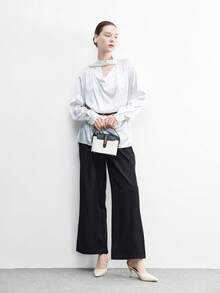 CUCCOO BIZCHIC 女士尖头细高跟白色PU皮套脚鞋，时尚简约设计，舒适百搭，适合日常、派对和宴会穿着。 - 白色 - 查看 10