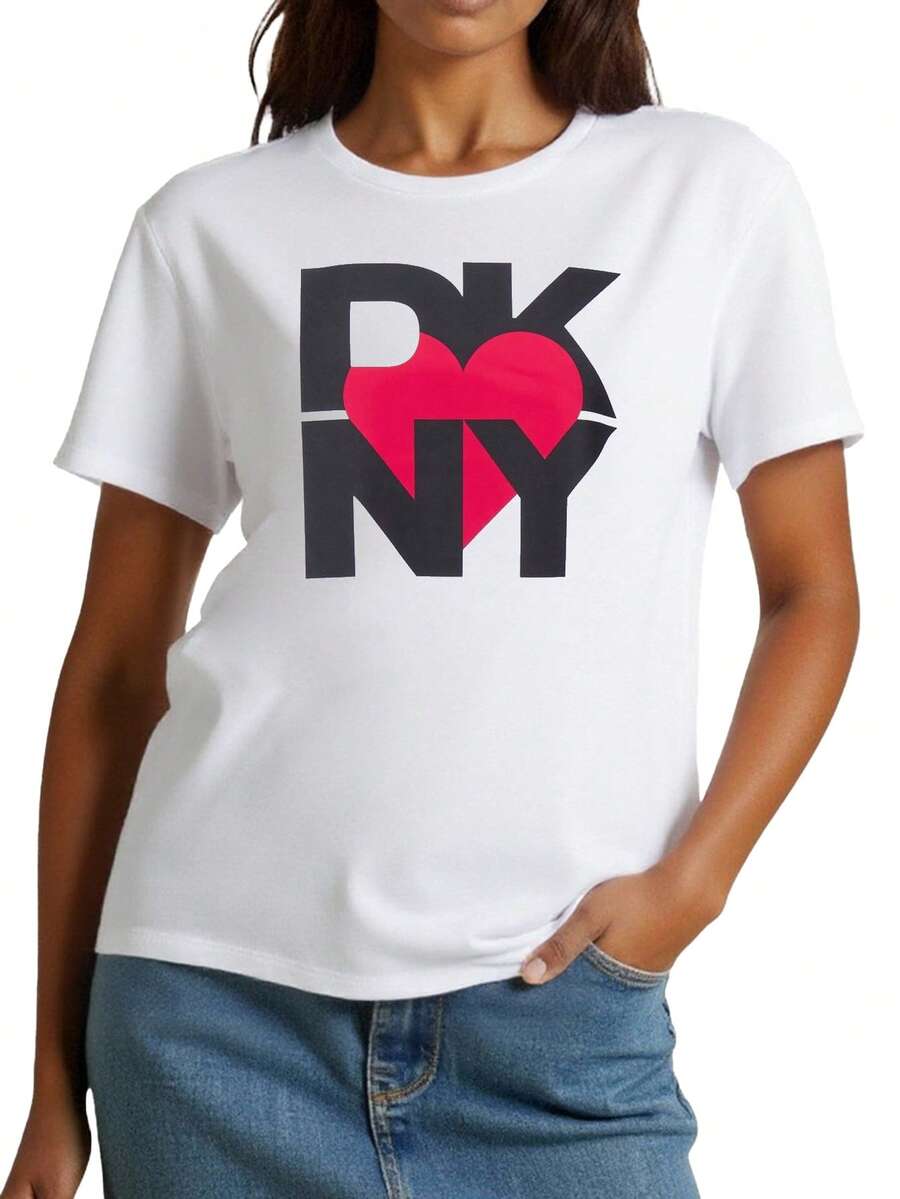 DKNY Women's Classic Fit Quick-Dry Skin-Friendly Casual Outing Gym White D2B4A143-WHT - White - View 1
