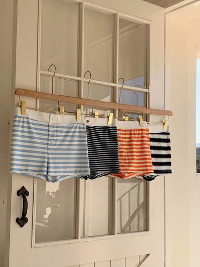 CovetEZ 女士休闲条纹短裤，夏季