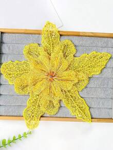 29cm X 28cm 3D Multi-Layer Computer Embroidered Crystal Beaded Flower Applique Craft DIY Sewing Accessory - Black - View 8