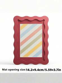 1 pieza Marco de fotos de cartulina de onda de la serie arcoíris, decoración para sala de estar, puede usarse como regalo de cumpleaños, regalo de boda, decoración de mesa Rama, regalo de inauguración de la casa, artículos esenciales para dormitorio, decoración de B&B (sin papel fotográfico) - Multicolor - Ver 8