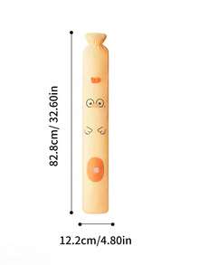 1pc Long-Shaped Hot Water Bag, Water-Filling Hand Warmer, Anti-Explosion, Winter Warm Supplies (Due To Different Batches, The Lines And Colors Of The Inner Liner May Vary. We Apologize For Any Inconvenience Caused,Silk Ribbon Fabric Cover, Rib Color, Design Randomly Assorted) - Default - View 20