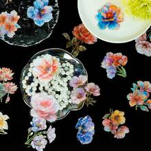 30张3D烫金激光PET贴纸，花卉植物图案，适用于日记本、剪贴簿、背景装饰 - 随机款式发货 - 彩色 - 查看 6