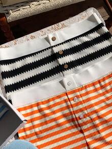 CovetEZ 女士休闲条纹短裤，夏季 - 彩色 - 查看 3