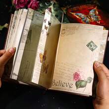 Gothic Butterfly Full-Color Page Notebook, Creative Retro European Style Journal, 110 Pages, High-Value Illustration Notebook - Multicolor - View 2