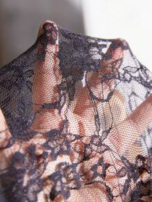 SilkySpell Sexy Women's Sleeveless Leopard Print Mini Nightgown With Contrast Lace Semi-Sheer Knitted Fabric - Brown - View 8