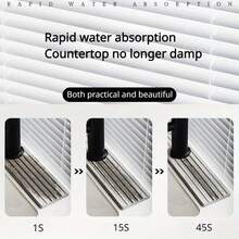 1 pieza Alfombrilla para grifo de cocina - Protector contra salpicaduras de diatomita para fregadero, bandeja absorbente de agua de piedra de secado rápido que incluye papel de lija, adecuada para fregadero de cocina, baño y bañera, de secado rápido, antideslizante y fácil de limpiar - Multicolor - Ver 5