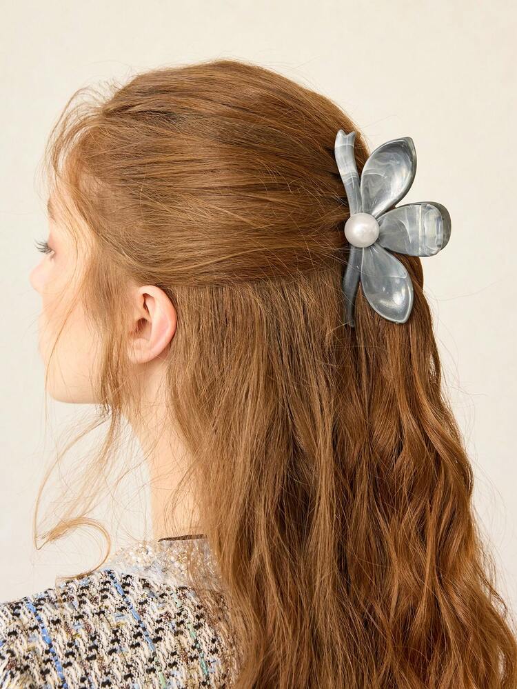 FASHIONABLE FLOWER & FAUX PEARL HAIR CLAW CLAW CLIPS HAIR CLIPS HAIR JAW CLIP HAIR CLAMPS HAIR CLUTCH HAIR CATCHER CLIP