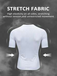 Gym Rark Men's Round Neck Spider Print Short Sleeve Top And Drawstring Waist Cross Print Shorts Casual Everyday Outdoor Sports Suit - White - View 5