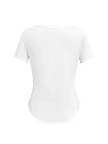 SHEIN Velisys Solid Color Round Neck Asymmetric Hem Fitted Short Sleeve Sports T-Shirt - Multicolor - View 10