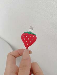 4pcs Red Cartoon Cute Strawberry & Apple Phone Charger Protective Shell, Data Cable Protector, Connector Case Compatible With Apple 18/20W Charger And Data Cable, Tangle-Free Storage, Anti-Collision, Scratch And Dirt Resistance Protection - Red - View 2