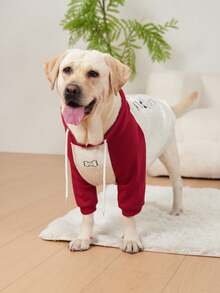 Pet Clothing, Dog Clothing, Large Dog Clothing, Dog Contrasting Clothing, Dog Thick Hoodie, Cat Clothing Suitable For Dogs Weighing 10 Pounds To 100 Pounds - Red - View 16