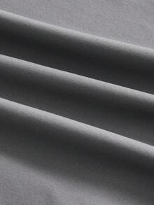 Officeau 男士正式纯色长袖单排扣衬衫，春夏款 - 灰色 - 查看 7