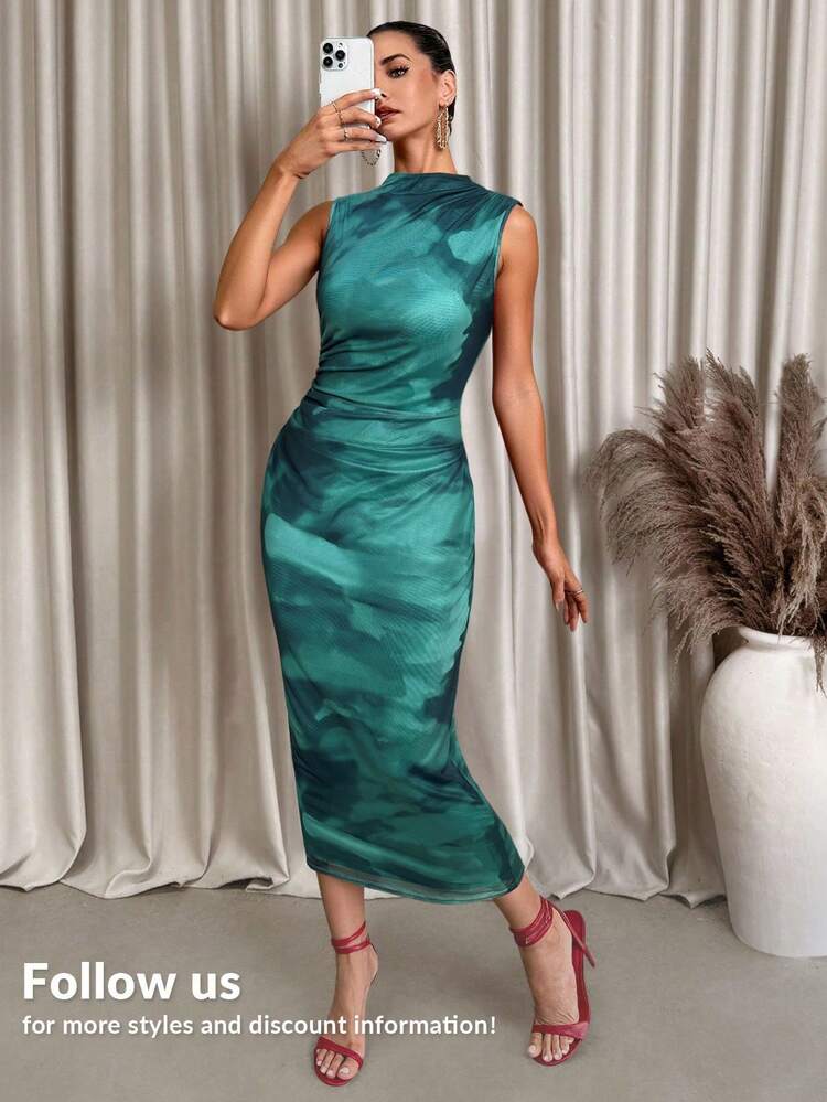 abstract print bodycon midi dress Lavishia Red Sleeveless Dress, Suitable For Summer ,Summer Dress,Elegant Color:Spicy Mustard Be ready for the mfgstyle_770220 Men's Brown Wholecut Oxford