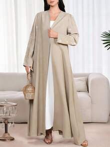 Yasmyna New Embroidered Comfortable Loose Casual Cardigan Robe, Suitable For Vacation And Daily Wear - Camel - View 4