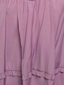 Nöista Loose, Flowy Halter Top In Mauve Shade. Features A Gathered Neckline, Lightweight Layered Fabric, And Mini Ruffle Trim Detail. Perfect For Spring , Spring Breaks, Spring , Casual, Or Vacation Looks. - Purple - View 7