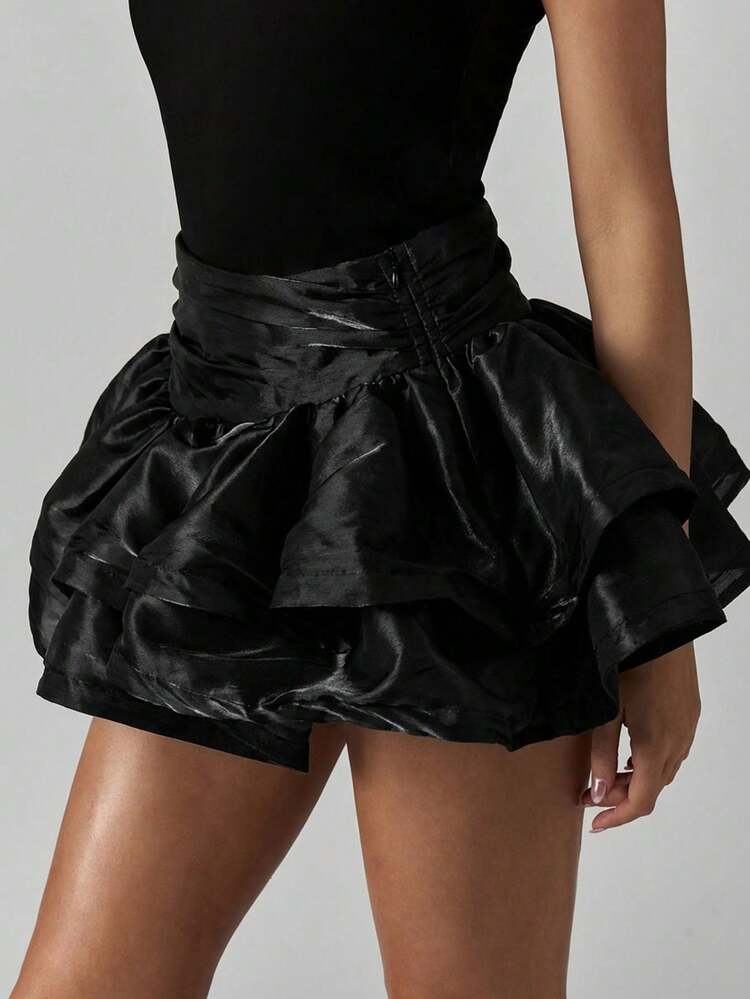 MISSGUIDED Layered Ruffle Organza Mini Skirt