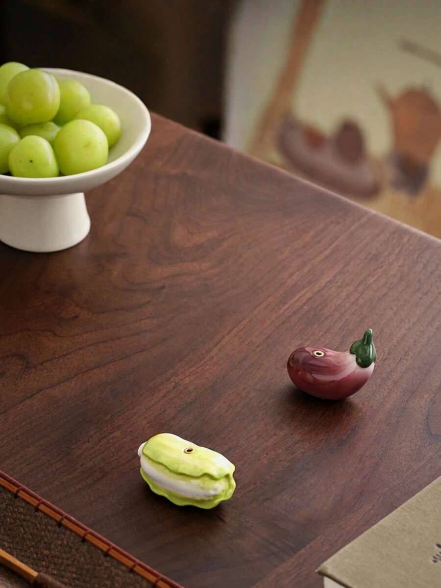 1 cái giá đỡ hương bằng gốm hình rau củ, đế hương, lư hương nhỏ, giá đựng hương, ghế đặt hương, giá đỡ bằng gốm trong nhà. - Nhiều màu - Xem 1