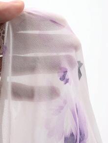 DAZY 女士印花休闲优雅A字连衣裙 - 白色 - 查看 7