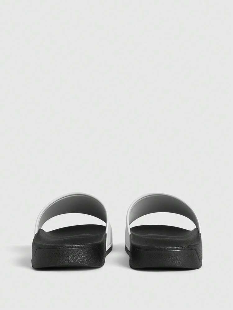 Missguided x Playboy Slip On Slides With Bold Lettering Logo Single Wide Strap Open Toe Flat Summer Pool Sandals